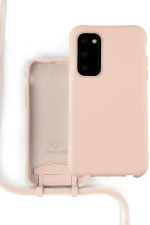 Promotion Saisonnière Coverzs Coque silicone avec cordon Samsung Galaxy S20 FE (rose)