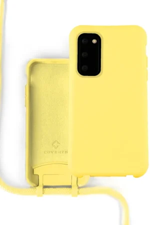 Coverzs Coque silicone avec cordon Samsung Galaxy S20 (jaune) Dernière Chance