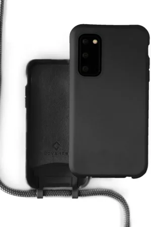 Coverzs Coque silicone avec cordon Samsung Galaxy S20 (noir) Affaire À Saisir