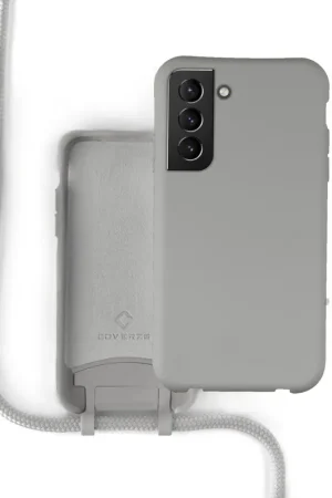 Coverzs Coque silicone avec cordon Samsung Galaxy S21 (gris) Promotion