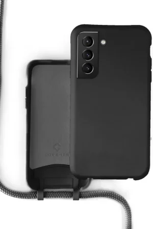 Retour Gratuit Coverzs Coque silicone avec cordon Samsung Galaxy S21 (noir)