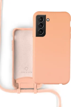 Offre Spéciale Coverzs Coque silicone avec cordon Samsung Galaxy S21 (orange)