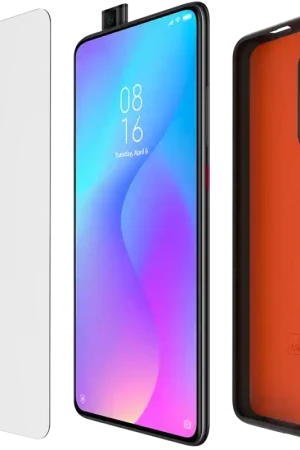 Pack Xiaomi Mi 9T / Mi 9T Pro Coque Noire intérieur Orange + Verre trempé Made For Xiaomi Réduction