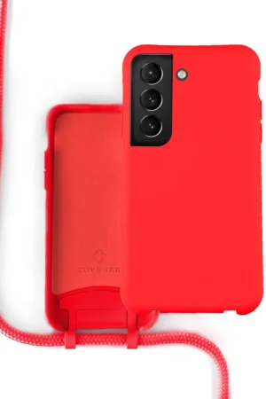 Remise Coverzs Coque silicone avec cordon Samsung Galaxy S21 Plus (rouge)