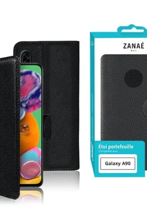 Vente Directe Etui Portefeuille Zanae pour Galaxy A90 Noir
