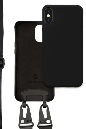 Coverzs Coque silicone à bande épaisse iPhone X / Xs (noir) Prix Cassé