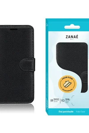 Acheter En Ligne Etui Portefeuille Zanae pour Galaxy J6 Plus Noir
