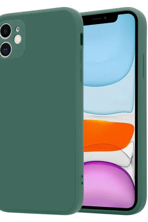 Commander Maintenant ShieldCase Coque silicone carrée iPhone 11 (vert foncé)