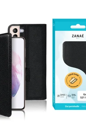 Prix Promo Etui Portefeuille Zanae pour Galaxy S21 Plus 5G Noir