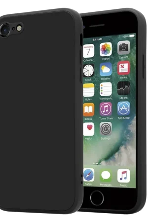 Meilleure Vente ShieldCase Coque silicone carrée iPhone SE 2022 (noir)