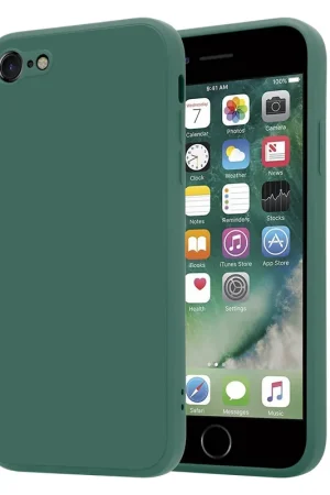 Solde ShieldCase Coque silicone carrée iPhone SE 2022 (vert foncé)
