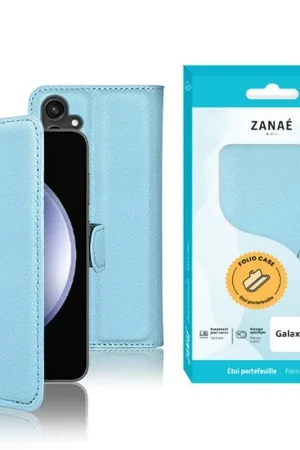 Acheter Direct Etui Portefeuille Zanae pour Galaxy S23 FE - Bleu Clair
