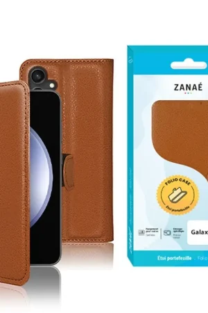 Prix Réduit Étui Portefeuille Zanae pour Galaxy S23 FE Marron