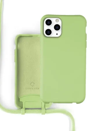 Vente Directe Coverzs Coque silicone avec cordon iPhone 11 Pro Max (vert clair)