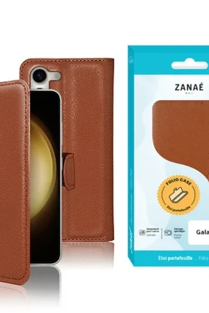 Commander Vite Etui Portefeuille Zanae pour Galaxy S23 Marron