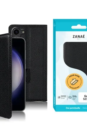 Certifié Etui Portefeuille Zanae pour Galaxy S23 Plus Noir