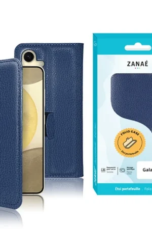 Authentique Etui Portefeuille Zanae pour Galaxy S24 Marine
