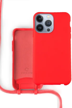 Coverzs Coque silicone avec cordon iPhone 13 Pro Max (rouge) Prix Bas