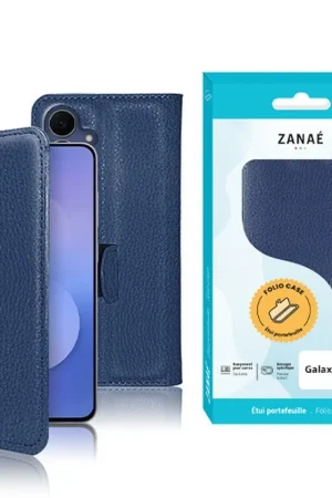 Usine Directe Etui Portefeuille Zanae pour Galaxy S25 FE marine