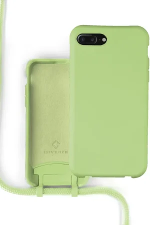 Commande En Gros Coverzs Coque silicone avec cordon iPhone 7/8 Plus (vert clair)