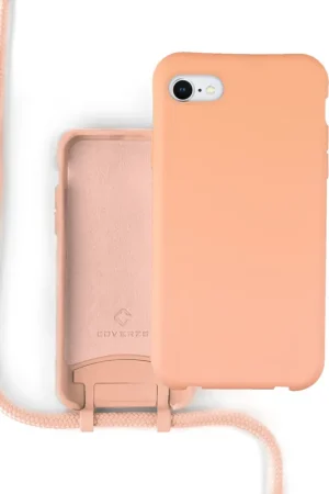 Solde Coverzs Coque silicone avec cordon iPhone 7 / 8 / SE 2020 (orange)