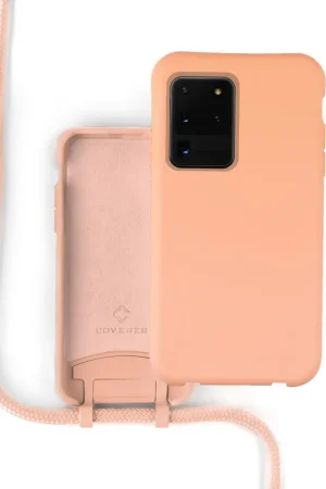 Coverzs Coque silicone avec cordon Samsung Galaxy S20 Ultra (orange) Paiement Sécurisé