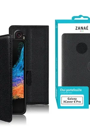 Vente Flash Etui Portefeuille Zanae pour Galaxy Xcover 6 Pro Noir