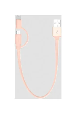 Bon Marché Câble USB/micro USB avec adaptateur Lightning Case Scenario rose