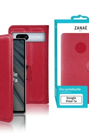 Prix Bas Etui Portefeuille Zanae pour Google Pixel 7a Rouge