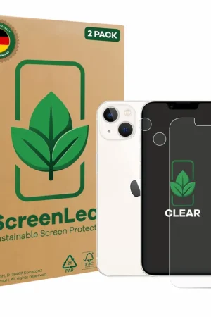 2 Pièces ScreenLeaf Clear Protection d'écran durable pour Apple iPhone 13 (Avant+Caméra) Achetez Aujourd’hui