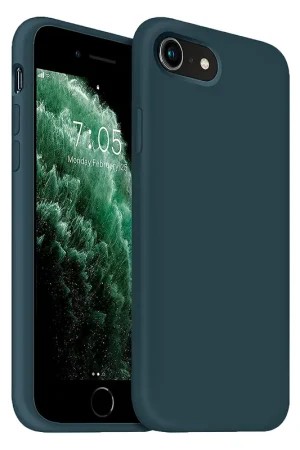 Marque Coverzs Coque silicone de luxe iPhone SE 2020 (bleu foncé)