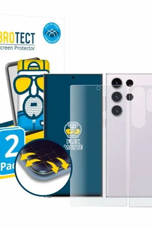 2 Pièces BROTECT Flex Matte Full-Cover Protection d'écran intégral mat pour Samsung Galaxy S23 Ultra (Avant+Arrière) Remise