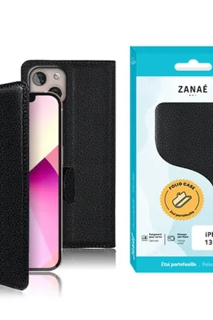 Super Prix Etui Portefeuille Zanae pour iPhone 13 mini Noir