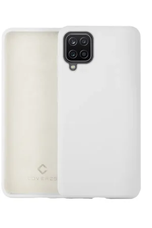 Dernier Modèle Coverzs Coque silicone de luxe Samsung Galaxy A12 (blanc)