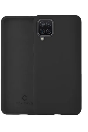 Coverzs Coque silicone de luxe Samsung Galaxy A12 (noir) Populaire