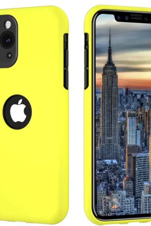 Quantité Limitée ShieldCase Coque silicone double couche pour iPhone 11 Pro (jaune/noir)