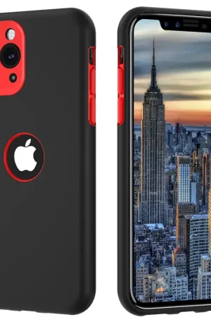 Promotion Saisonnière ShieldCase Coque silicone double couche iPhone 11 Pro (noir/rouge)