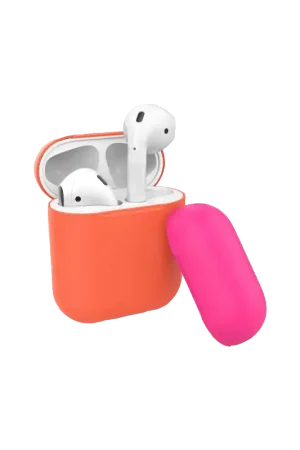 Achat Immédiat Coque Silicone Airpods Orange Fluo Puro