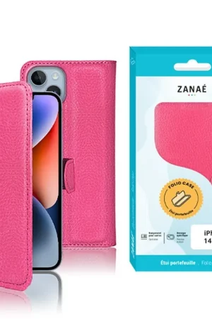 Prix Promo Etui Portefeuille Zanae pour iPhone 14 Plus Fushia