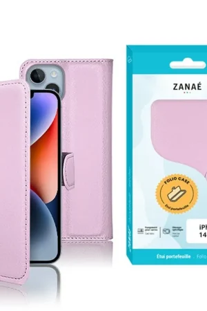 Vente Directe Etui Portefeuille Zanae pour iPhone 14 Plus Rose