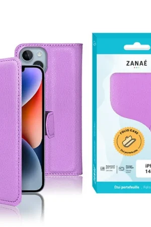 Commander Vite Etui Portefeuille Zanae pour iPhone 14 Plus Violet