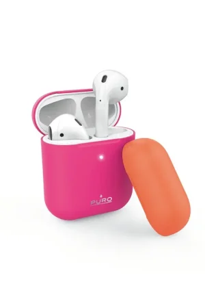 Réduction Étui en silicone Puro ICON FLUO pour AirPods Fucsia