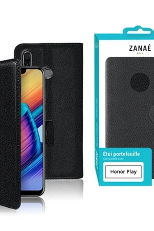Commander Maintenant Etui Portefeuille Zanae pour Honor Play Noir