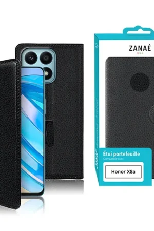 Prix Réduit Etui Portefeuille Zanae pour Honor X8a Noir