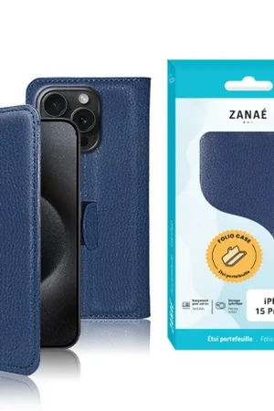Achat Immédiat Etui Portefeuille Zanae pour iPhone 15 Pro Max Marine