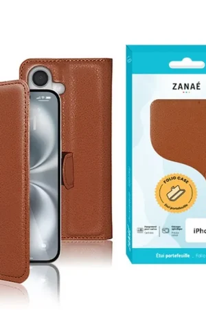 Soldes Etui Portefeuille Zanae pour iPhone 17 Marron