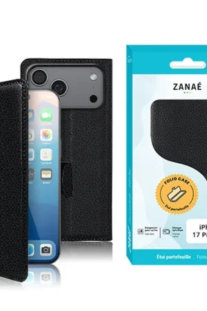 Soldes Etui Portefeuille Zanae pour iPhone 17 Pro Max Noir