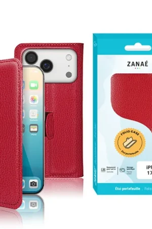 Retour Gratuit Étui Portefeuille Zanae pour iPhone 17 Pro Rouge