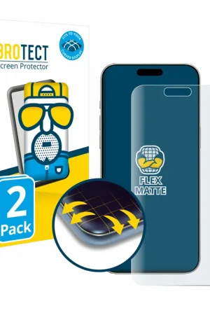 Commander Maintenant 2 Pièces BROTECT Flex Matte Full-Cover Protection d'écran intégral mat pour Apple iPhone 16 Pro Max