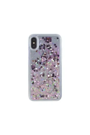 Acheter Direct Coque iPhone X/XS rigide liquide avec paillettes roses